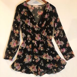 Altar’d State Floral Black Romper